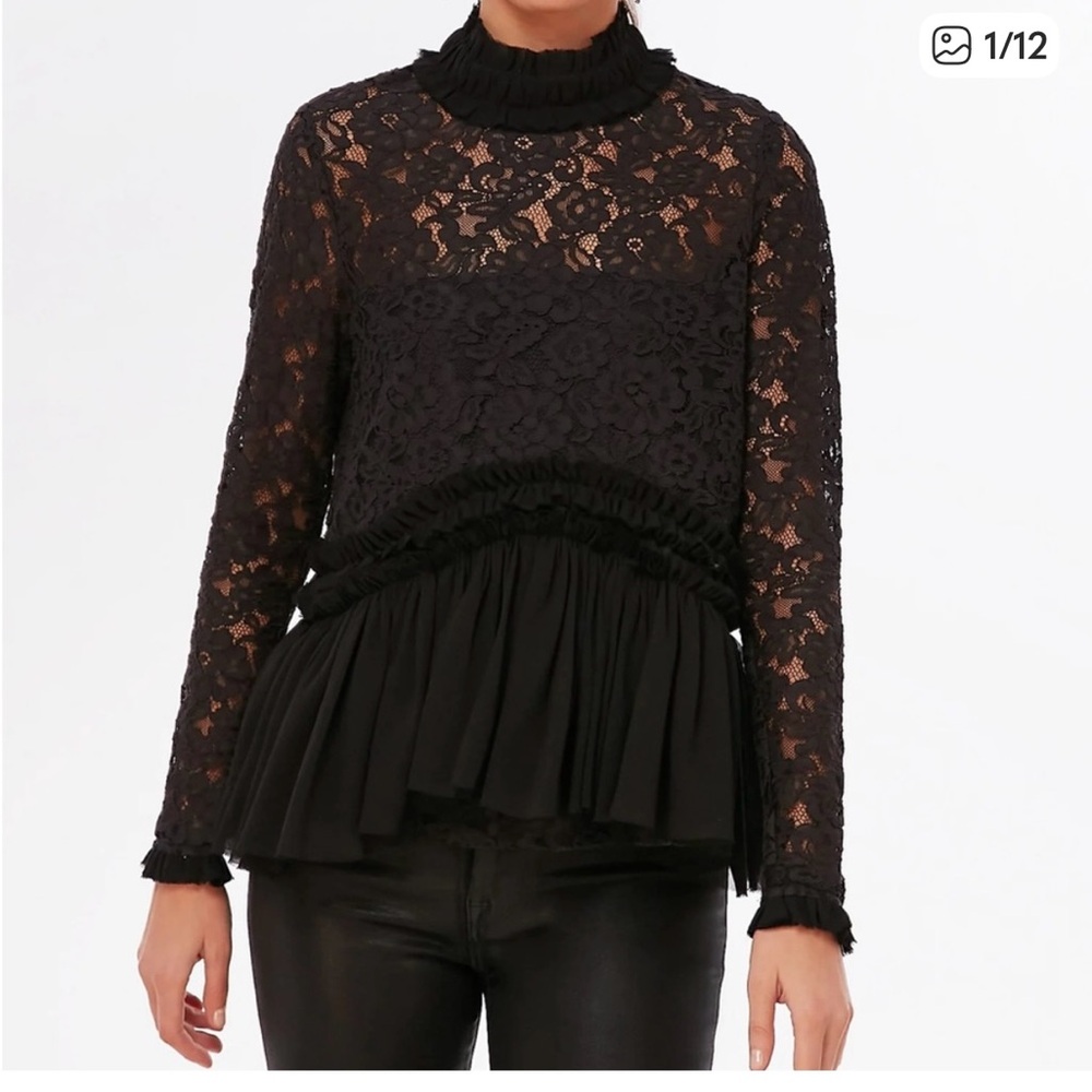 Tuckernuck Women's Black Lace Blouse